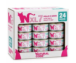 Natural Code XL1 Alimento Umido per Gatti Vari Gusti 24 scatolette x 170 grammi