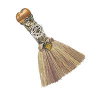 Natural Crystal magics Broom - 16-17cm Tiger's Eye Witch Wiccan Altar Broom, Mini Witch,magics Ceremony Decor,handmade Reiki For Cleansing Healing fenghui, Desktop Ornament,