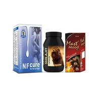 Natural Cure For Excessive OM Habit 120 NF Cure + 120 Shilajit + 6 Mast Mood Oil