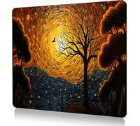Natural drawing mouse pad, mouse pad XXL - Anime mousepad - sewn edge - anti slip base - suitable for gaming mousepad, office, computer keyboard pad, 90 × 40/80×30cm sunbird tree (240×200)