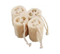 Natural Exfoliating Loofah Sponge, 4" Eco-Friendly Unbleached Bath Loofah, 4-Pack