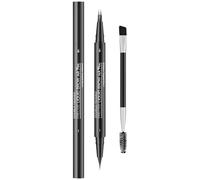Natural Eyebrow Pen, Eye Brow Microblading Pen, Double-Ended Brow Tint with Brush, Eyebrow Contouring Pen, Eyebrow Tint Pen with 2-Fork-Tip & Precise Tip