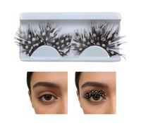 Natural False Eyelashes - Black and White Dramatic Role Play Lashes | Stage Costume Party Eyelashes for Concerts Festivals Performances Women Girls Ladies