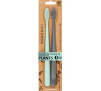 The Natural Family Co. Bio spazzolini da denti soft Pirate Black & Monsoon Mist 2 pz