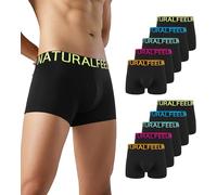 Natural Feelings Boxer Cotone Uomo (Pacchetto da 10) Elasticizzato Mutande Uomo Cotone, Privi di Etichette Che graffiano, Organico con Logo