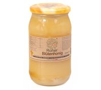 Natural-Food - Miele di fiori - Miele grezzo - Miele millefiori direttamente dall'apiario - Non filtrato, non centrifugato, non riscaldato - Prodotto dalle api - Senza additivi - 5 x 1,1kg