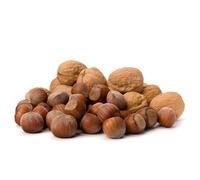 Natural Food - Noci e Nocciole con Guscio - 2 x 2,5 kg - Mix di Noci, Formato Grande - Deliziose per Snack, Dessert, Muesli e Pasticcini