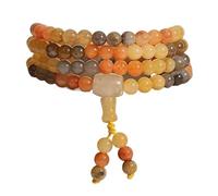 Natural Gold Jade Multi-Layer Round Bead Bracelet For Women Winding Lucky | Elegant Multi-circle Jade Bracelet, Natural Seed Beads, Lucky Charm