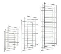 Natural Goods Berlin 2 supporti da parete in metallo (4 livelli, 250 mm, bianco) per mensole sospese (scala da parete) in soggiorno, cucina, bagno e ripostiglio