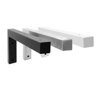 Natural Goods Berlin 2x Staffe per Mensole ANGOLO | Montaggio a Parete Semplice | Supporto per Mensola in Metallo Bianco | Supporti Angolari per Lavabo e Mensola da Parete | Reggimensola 450 mm