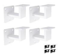 Natural Goods Berlin 4x Supporto per Corrimano WIDE | Montaggio a Parete | Staffe per Corrimano in Metallo Bianco | Ideale per Balaustra e Corrimano Scale Interni & Esterni | Per Passamano per Scale