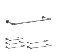 Natural Goods Berlin Appendiabiti da Muro Pipe GARD Wall | Montaggio a Parete Semplice | Appendiabiti da Parete Design Industriale | Metallo | Guardaroba Fai-da-te in Ghisa | 30x150 cm