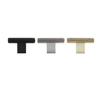 Natural Goods Berlin Maniglie per mobili di design WAAGE, in metallo spazzolato, per porte, armadi, credenze, cassetti, ganci da parete inclusi accessori di montaggio (5, effetto acciaio inox)