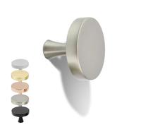 Natural Goods Berlin - Maniglie per mobili, in metallo, forma circolare, per armadi, comò, credenza, credenza, cucina, cassetti, ganci a sfera (10, effetto acciaio inox)