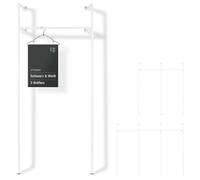 Natural Goods Berlin SINGLE - Asta appendiabiti da parete, 97 x 220 cm, colore bianco, montaggio a parete, in acciaio di alta qualità, verniciato a polvere, sistema da parete come armadio aperto