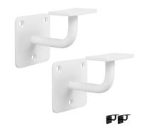 Natural Goods Berlin Supporto per corrimano rotondo bianco 2 pezzi/moderno supporto per ringhiera per interni ed esterni/elegante supporto per corrimano in metallo massiccio/supporto per corrimano per