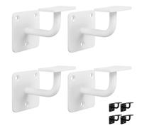 Natural Goods Berlin Supporto per corrimano rotondo bianco 4 pezzi/moderno supporto per ringhiera per interni ed esterni/elegante supporto per corrimano in metallo massiccio/supporto per corrimano per