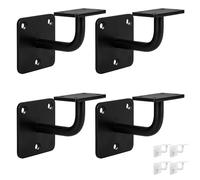 Natural Goods Berlin Supporto per corrimano rotondo nero 4 pezzi/moderno supporto per ringhiera per interni ed esterni/elegante supporto per corrimano in metallo massiccio/supporto per corrimano per