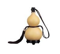 Natural Gourd Bottle - Medieval Style Flagon | Water Container with Tassel Rope | Wine Pendant with Stopper | Rustic Handmade Accessory for Camping Travel Hiking | Vintage Ornament for Home Display