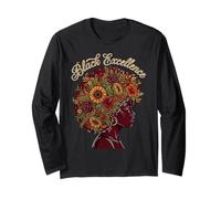 Natural Hair Floral Afro Woman Melanin Pride Maglia a Manica