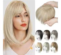 Natural Hair Toppers With Bangs For Women Adding Hair Volume Topper (BLONDE)