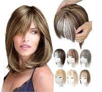 Natural Hair Toppers With Bangs For Women Adding Hair Volume Topper (BROWN)