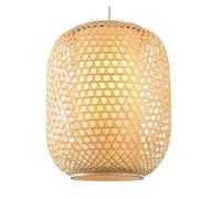 Natural Industrial Handwoven Wicker Light New Chinese Style Lantern Pendant Lamp Fixture Decoration Chandelier for Bedrooms Dinner Rooms(Excluded)(35cm*50cm)
