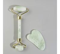 Natural Jade Face Roller Gua Sha Set Di Raschietti Massaggiatore Per Viso Collo Beauty Guasha Massage Tool Lifting Facciale Sottile Per Beauty Spa Salon Strumenti Per La Cura Della Salute,Smeraldo B