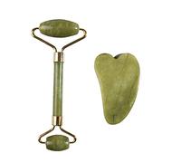 Natural Jade Face Roller Gua Sha Set Di Raschietti Massaggiatore Per Viso Collo Beauty Guasha Massage Tool Lifting Facciale Sottile Per Beauty Spa Salon Strumenti Per La Cura Della Salute,Verde B