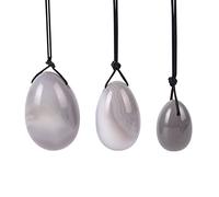 Natural Jade Yoni Egg Set Women Kegel Exerciser Ball Crystal Rose Quartz Ball, WHRLQXM (Color : Grey Agate)