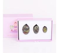 Natural Jasper Kit Di Attrezzi Per Massaggiatori Per Uova Unisex Massaggiatore Sportivo Kegel Uovo Di Cristallo Di Pietra Originale,3 Pezzi E Scatola