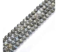 Natural Labradorite Gemstone 8mm Smooth Round Loose Beads for Jewelry Making, Semi Precious Stone Beads for DIY Bracelet Necklace Earrings, 14 Inch Full Strand
