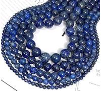 Natural Lapis Lazuli Gemstone 8mm Round Loose Beads for Jewelry Making, Crystal Energy Stone Healing Beads for DIY Bracelet Necklace Earrings, 14 Inch Full Strand