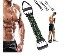 Natural Latex 3-Hole Resistance Stretcher,Chest Expander Stretch Bands for Men, Handles for Men and Women Fitness, Strength Training Home Gym Equipment (105 Lbs. Green)