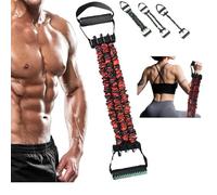 Natural Latex 3-Hole Resistance Stretcher,Chest Expander Stretch Bands for Men, Handles for Men and Women Fitness, Strength Training Home Gym Equipment (5 Lbs. Red)