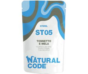 natural line Natural Code Gatto Busta (St05) Adulto Sterilizzato Tonnetto & Mela 70 Gr