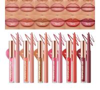 Natural Lip Liner, Hydrating Lipstick Crayon, Lip Gloss Set, Smooth Application, Moisturizing Formula Hydrating Mouth Shine for Everyday Use for Women, 6 Piece