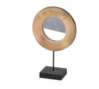 NATURAL LIVING SPECCHIO LOG CON BASE IN METALLO NERO MODELLO PICCOLO