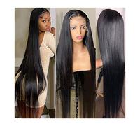 Natural Looking & Comfortable | Long Lasting Quali Parrucca diritta in pizzo HD Parrucca anteriore in pizzo for capelli umani 180% Capelli Remy brasiliani pre pizzicati 8-38 "Parrucche frontali in piz