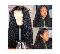 Natural Looking & Comfortable | Long Lasting Quali Parrucche anteriori in pizzo a onde profonde for donne nere, capelli umani pre-pizzicati 13X4 HD Parrucche anteriori in pizzo trasparenti 14-40 polli