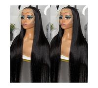 Natural Looking & Comfortable | Long Lasting Quali Parrucche for capelli umani frontali in pizzo trasparente HD for donne nere Parrucche for chiusura frontale in pizzo dritto con osso Capelli Remy bra