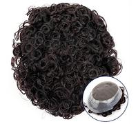 Natural Looking Hairpiece for Men, Australia 20mm Parrucchino da uomo riccio Durevole protesi for capelli maschili Pizzo francese e rivestimento in poliestere trasparente da 1" attorno al parrucchino