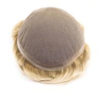 Natural Looking Hairpiece for Men, Parrucca for uomo, pizzo francese con rivestimento in polietilene attorno alla protesi for capelli maschile, doppio nodo, sistema di base in pizzo traspirante for ca