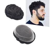 Natural Looking Hairpiece for Men, Parrucca naturale for uomo 6 pollici pizzo traspirante e morbido PU toupee uomo protesi for capelli maschili sistema di sostituzione parrucca uomo capelli umani, In
