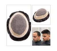 Natural Looking Hairpiece for Men, Sistema di sostituzione dei capelli maschile Rivestimento monopoli fine intorno ai posticci for capelli maschili Parrucca for uomo con capelli umani indiani Protesi