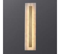 Natural Marble Wall Lights, Modern Alabaster Wall Sconces Indoor Led Bathroom Vanity Light Brass Wall Mount Light Fixtures for Stairs Living Room Bedroom Living Room Background Light(Rectangular/Recta