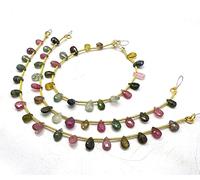 Natural Multi Tormalina 6 x 4 mm Pear Faceted 17 pezzi Multi Color Rare Gemstone Beads Beach German_Beads_101