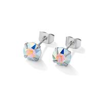 Natural Ocean Light Radiance - Orecchini in argento Sterling con cristalli - Abbraccia la bellezza del mare e del sole, 4 mm, 19ct oro bianco plt, cristallo