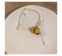 Natural Pearl ins Retro Flower Freshwater Pearl Adjustable Yellow Flower China