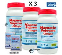 NATURAL POINT - Magnesio Supremo Ciliegia 3 x 150g= 450g + Omaggio Bustina